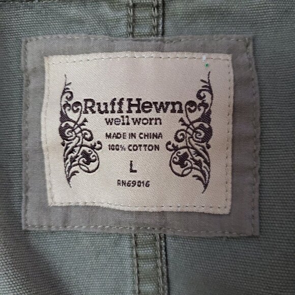 RuffHewn Military Green Army Jacket 100% Cotton L - Picture 11 of 16